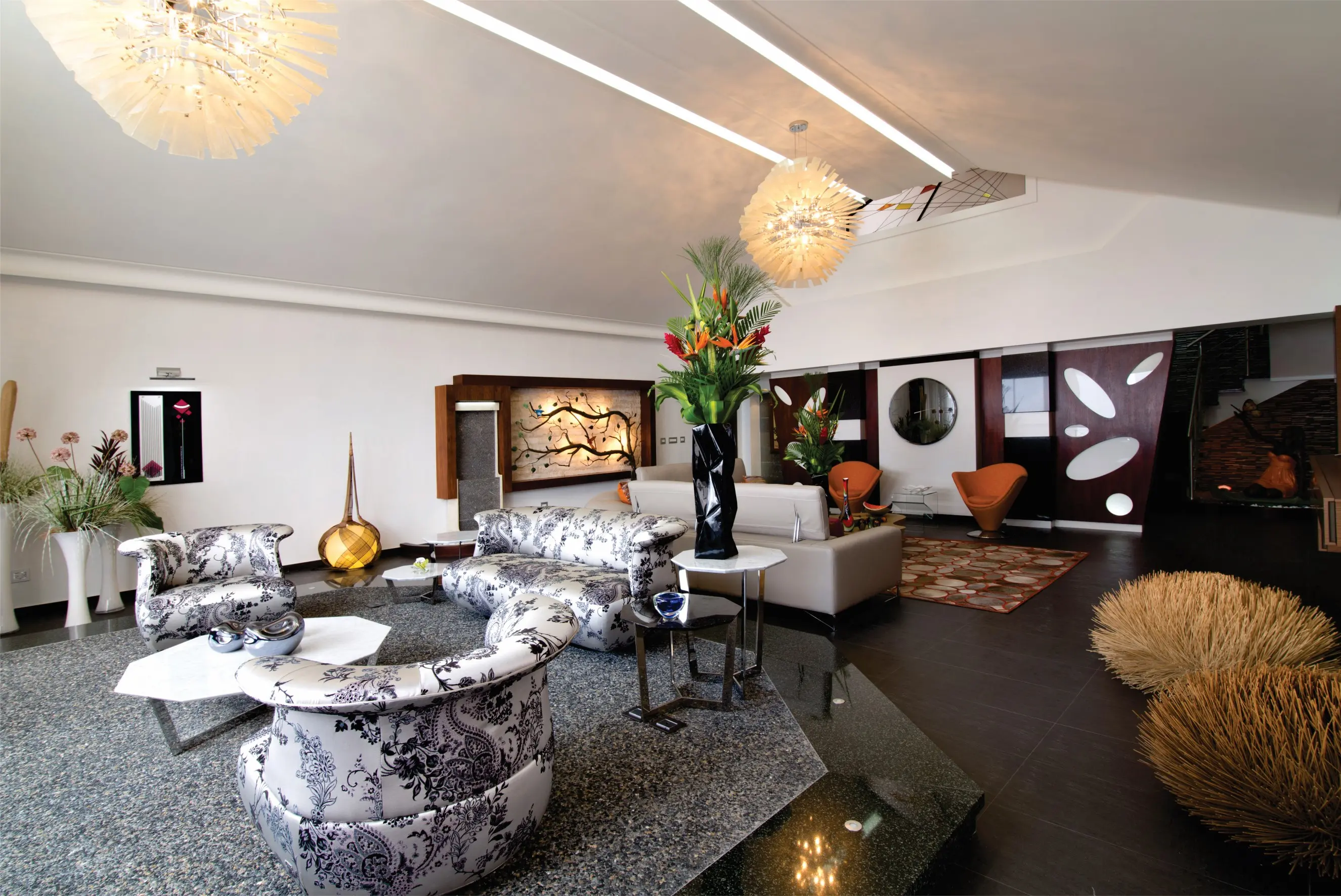 Panoramic view of living room
