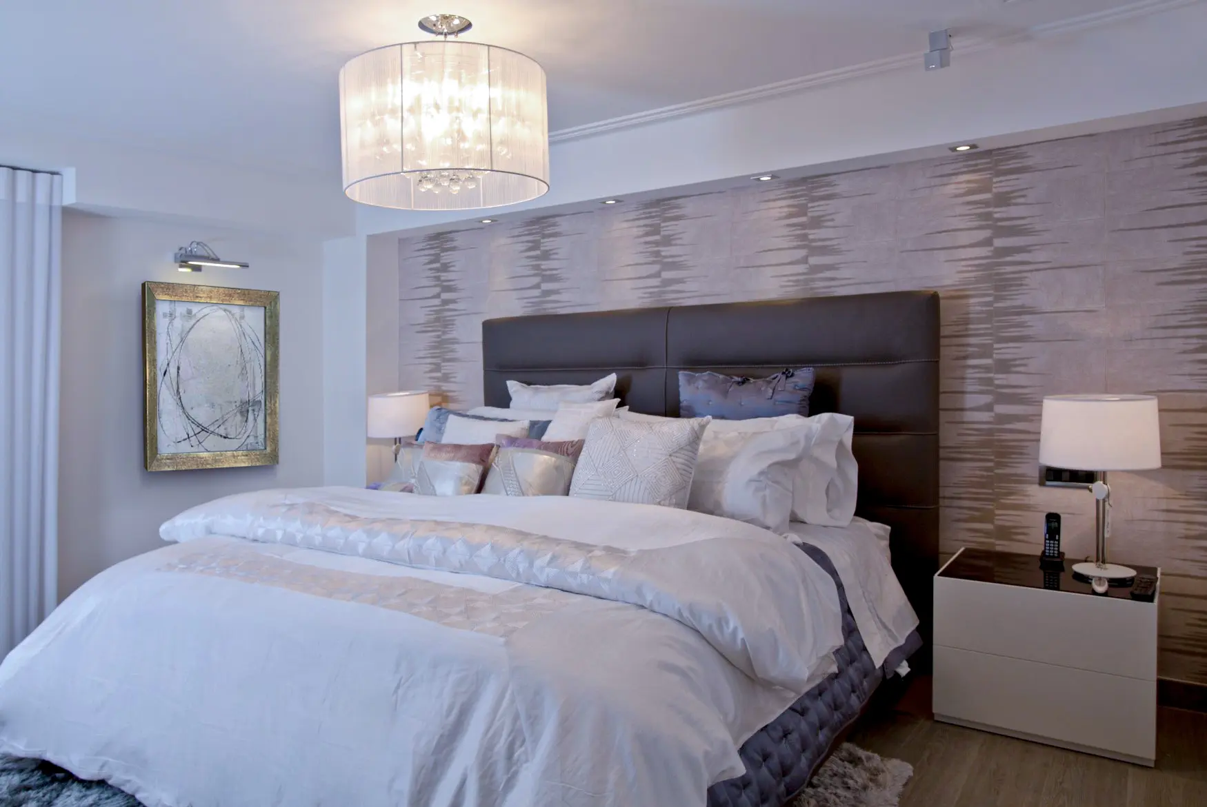 White and black bed