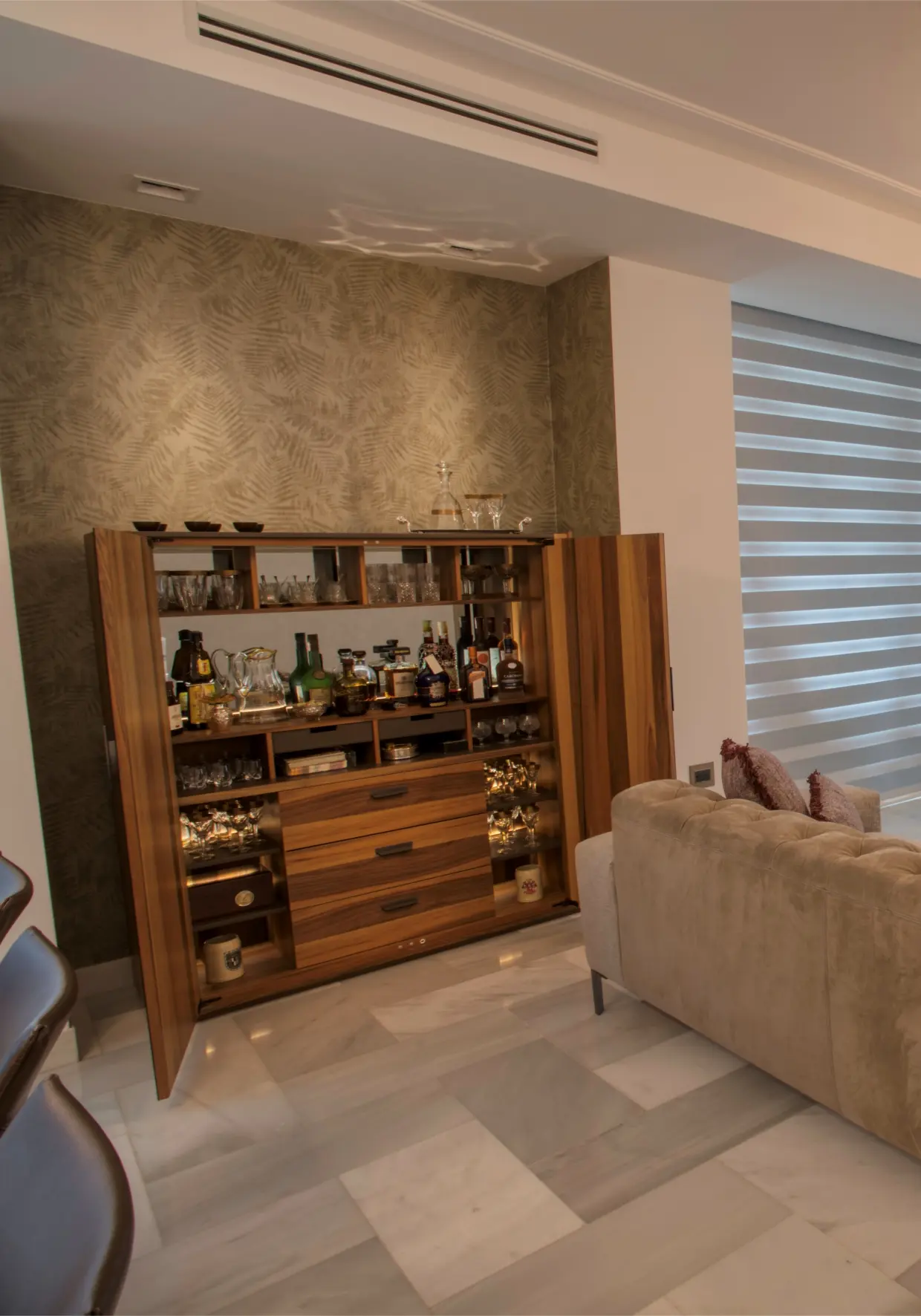 Open wooden bar