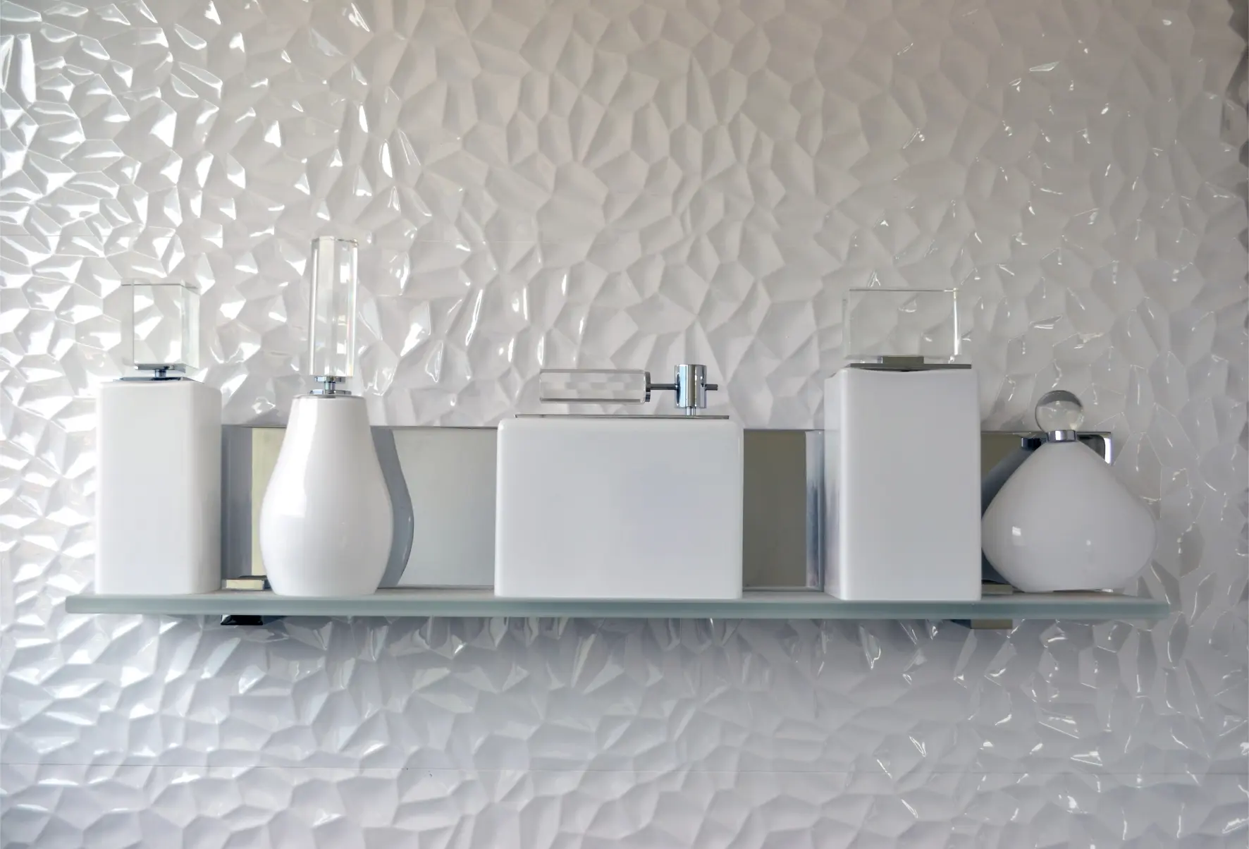 White bathware on white background