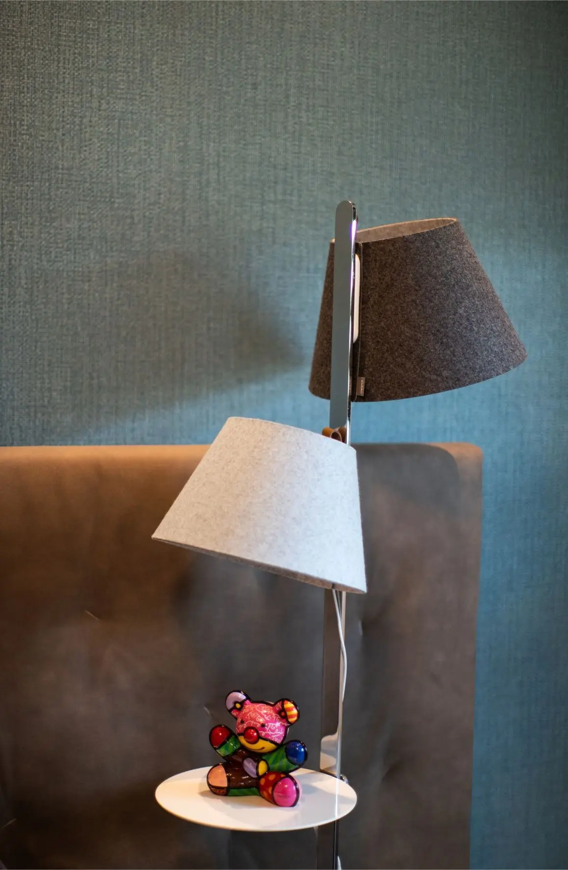 White and brown lamps